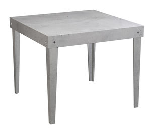 contemporary table / glass / concrete / square