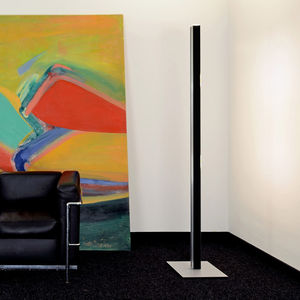 floor-standing lamp / contemporary / aluminum / glass
