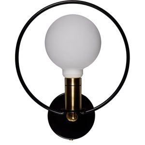 contemporary wall light / brass / lacquered steel / glass
