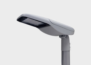urban lamppost / contemporary / cast aluminum / tempered glass facing
