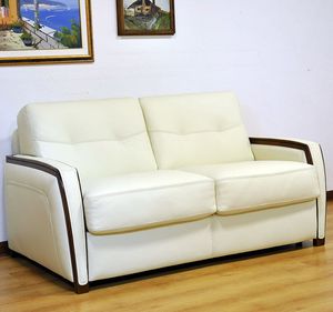 sofa bed / contemporary / leather / 3-seater