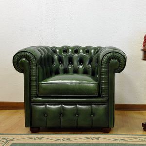 Chesterfield armchair / leather / fabric / custom