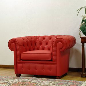 Chesterfield armchair / leather / fabric / custom