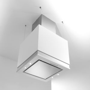 island range hood / with built-in lighting / original design