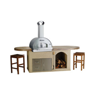 outdoor kitchen / contemporary / stainless steel / steel