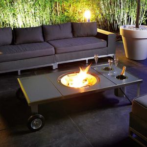 coffee table / contemporary / steel / galvanized steel