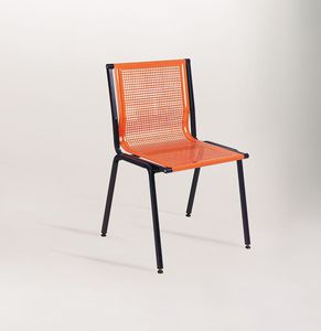 contemporary visitor chair / stackable / steel / aluminum