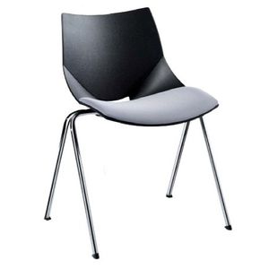 contemporary visitor chair / with armrests / upholstered / stackable