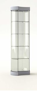 contemporary display case / with legs / glass / oak