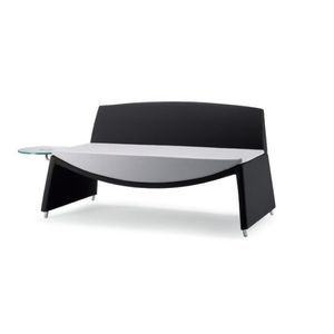 contemporary sofa / fabric / leather / steel