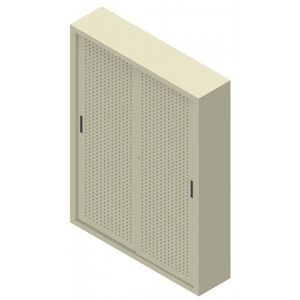 tall filing cabinet / wooden / with sliding door / contemporary