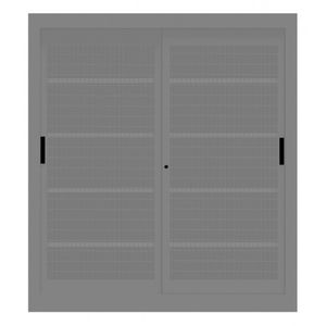 tall filing cabinet / metal / with sliding door / contemporary