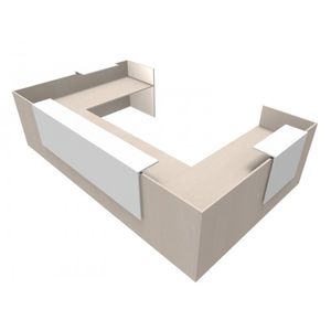 corner reception desk / wood veneer