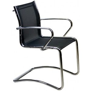 contemporary visitor chair / with armrests / cantilever / fabric