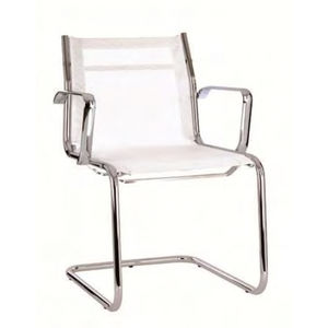 contemporary visitor chair / with armrests / cantilever / fabric