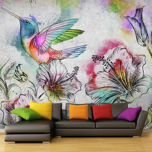contemporary wallpaper / fabric / vinyl / floral