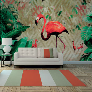 contemporary wallpaper / fabric / vinyl / animal motif