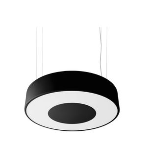 hanging light fixture / compact fluorescent / round / steel