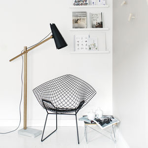 floor-standing lamp / contemporary / painted aluminum / wooden