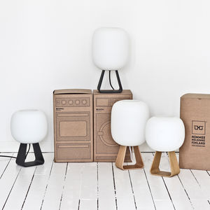 table lamp / contemporary / blown glass / oak