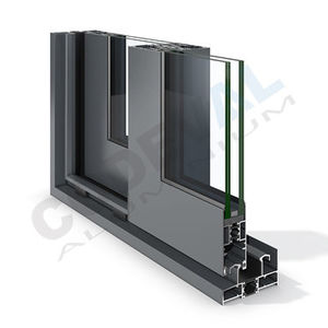 sliding window / aluminum / double-glazed / thermal break