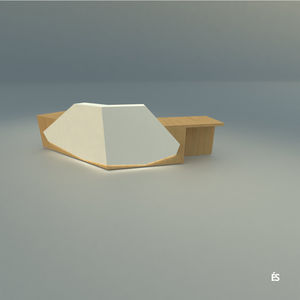 modular reception desk / illuminated / wooden / laminate