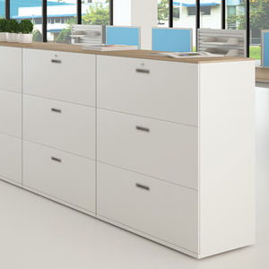 low filing cabinet / laminate / with drawers / modular