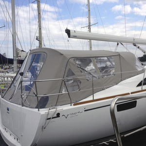 solar protection fabric / plain / polyester / for boats