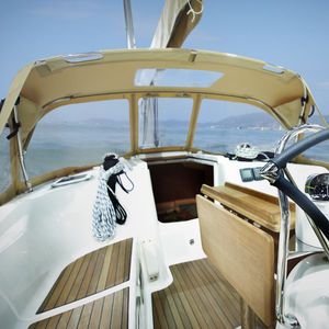 solar protection fabric / plain / polyester / for boats