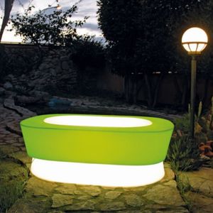 contemporary coffee table / thermoplastic / oval / garden