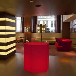 contemporary table / thermoplastic / hexagonal / outdoor