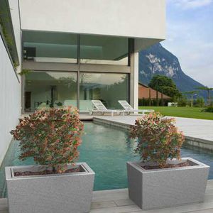 polyethylene planter / rectangular / illuminated / contemporary