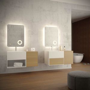 wall-hung washbasin cabinet / free-standing / oak / walnut