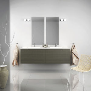 double washbasin cabinet / wall-mounted / oak / walnut