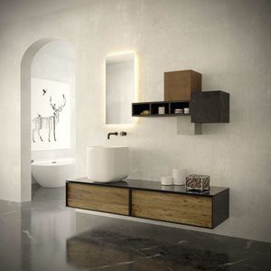 double washbasin cabinet / free-standing / wall-mounted / ceramic