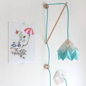 contemporary wall light / wooden / paper / LED