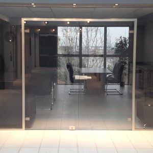 indoor door / swing / glass / aluminum