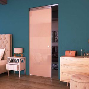 indoor door / sliding / glass / aluminum