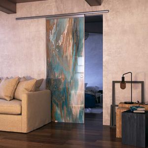 indoor door / sliding / glass / aluminum