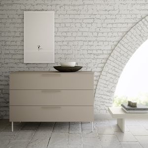 contemporary chest of drawers / lacquered wood / brown