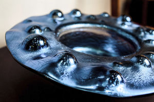 contemporary vase / glass / handmade