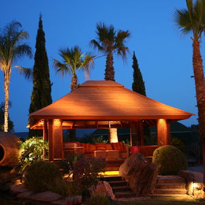 merbau gazebo / wooden roof / for bars / for wellness centers