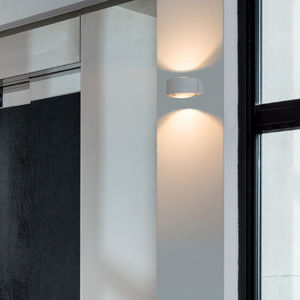 contemporary wall light / outdoor / aluminum / glass