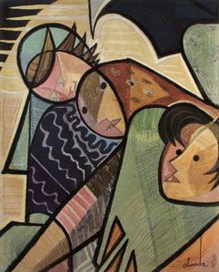 contemporary tapestry / patterned / wool