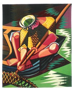 contemporary tapestry / patterned / wool