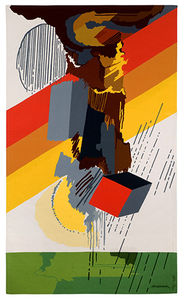 contemporary tapestry / patterned / wool