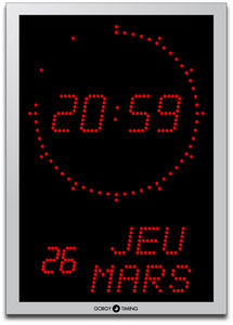 contemporary clocks / analog / LED / aluminum