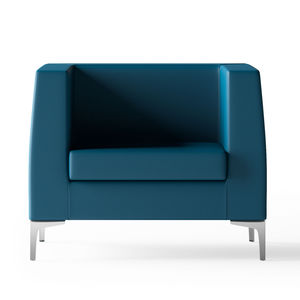 contemporary visitor armchair / fabric / leather / synthetic leather
