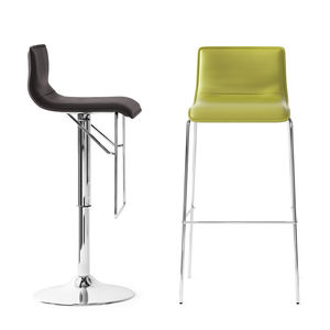 contemporary stool / wooden / fabric / chrome steel