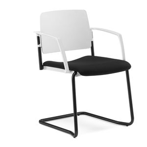 upholstered conference chair / with armrests / tablet / cantilever